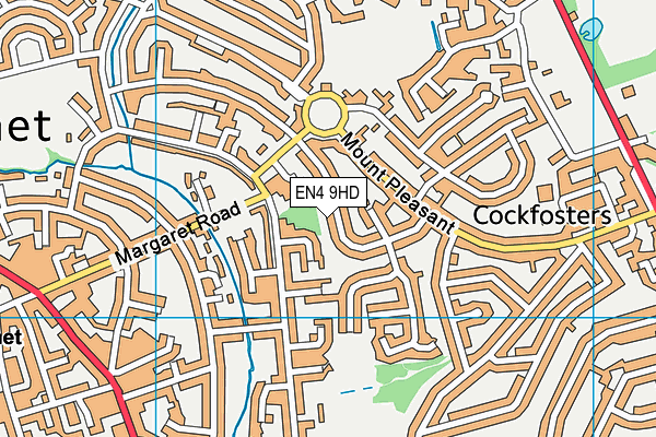 EN4 9HD map - OS VectorMap District (Ordnance Survey)