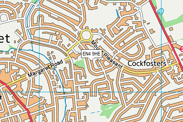 EN4 9HE map - OS VectorMap District (Ordnance Survey)