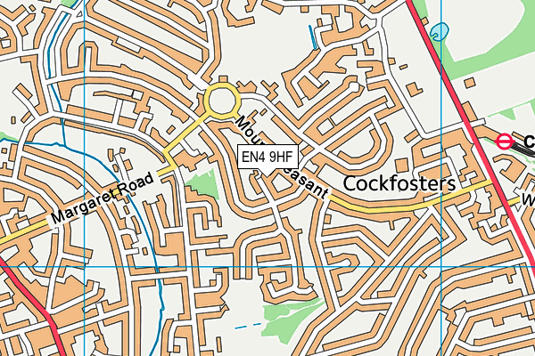 EN4 9HF map - OS VectorMap District (Ordnance Survey)