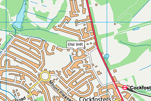 EN4 9HR map - OS VectorMap District (Ordnance Survey)