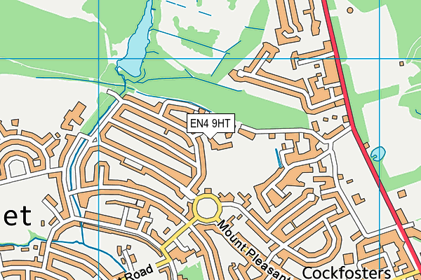 EN4 9HT map - OS VectorMap District (Ordnance Survey)