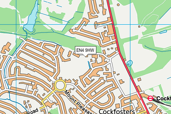 EN4 9HW map - OS VectorMap District (Ordnance Survey)