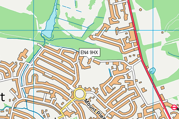 EN4 9HX map - OS VectorMap District (Ordnance Survey)