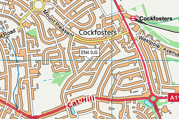 EN4 9JS map - OS VectorMap District (Ordnance Survey)