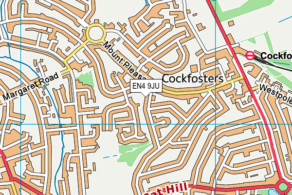 EN4 9JU map - OS VectorMap District (Ordnance Survey)