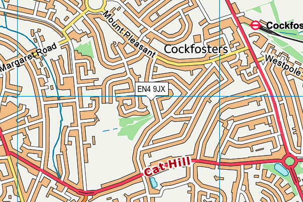 EN4 9JX map - OS VectorMap District (Ordnance Survey)