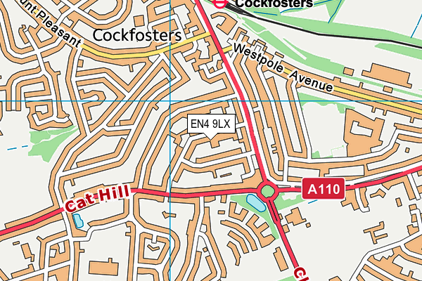 EN4 9LX map - OS VectorMap District (Ordnance Survey)