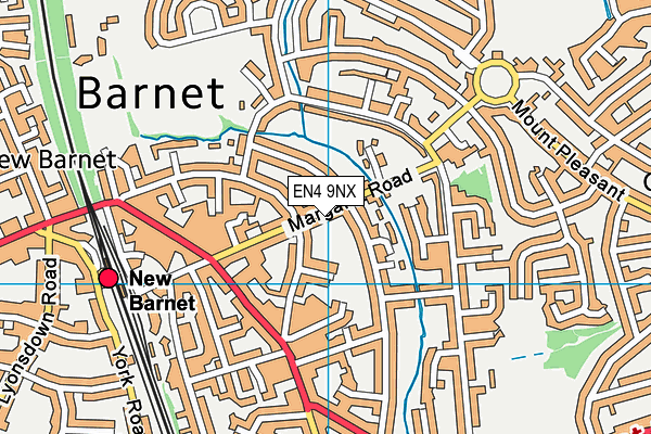 EN4 9NX map - OS VectorMap District (Ordnance Survey)