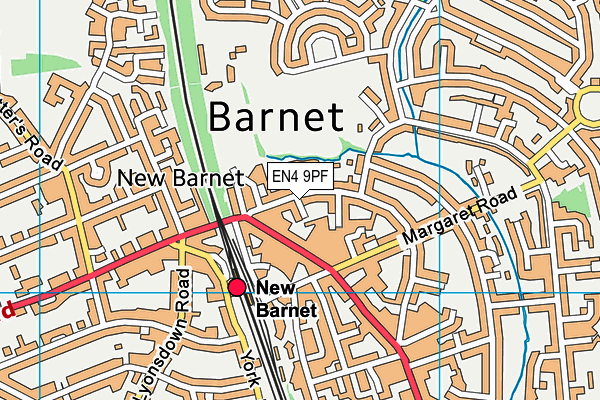 EN4 9PF map - OS VectorMap District (Ordnance Survey)