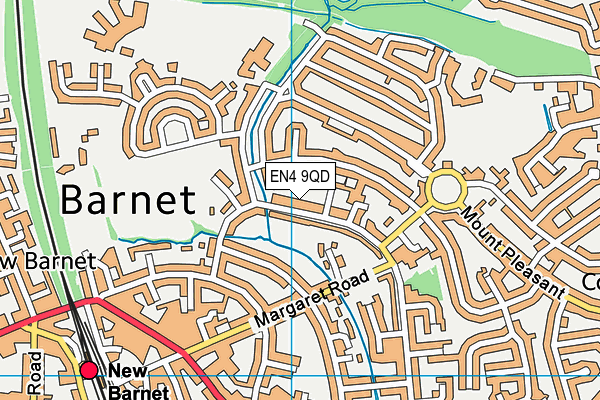EN4 9QD map - OS VectorMap District (Ordnance Survey)