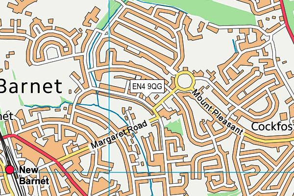 EN4 9QG map - OS VectorMap District (Ordnance Survey)