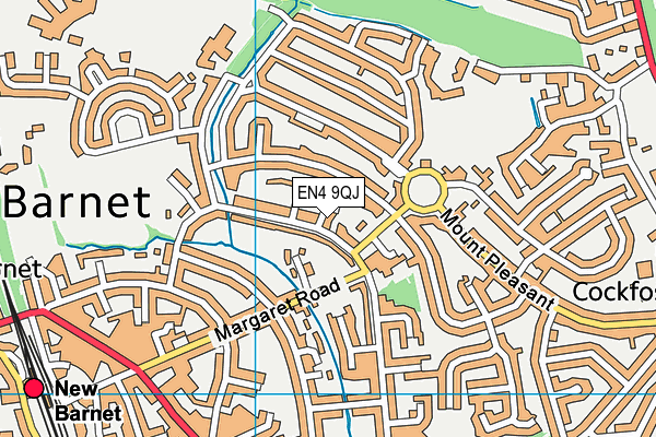 EN4 9QJ map - OS VectorMap District (Ordnance Survey)