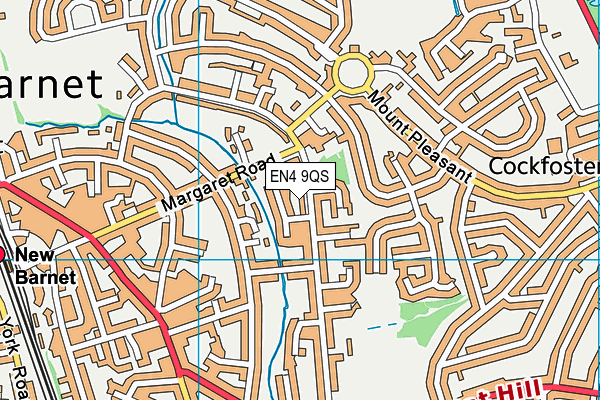 EN4 9QS map - OS VectorMap District (Ordnance Survey)