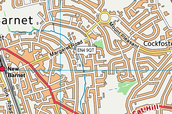 EN4 9QT map - OS VectorMap District (Ordnance Survey)