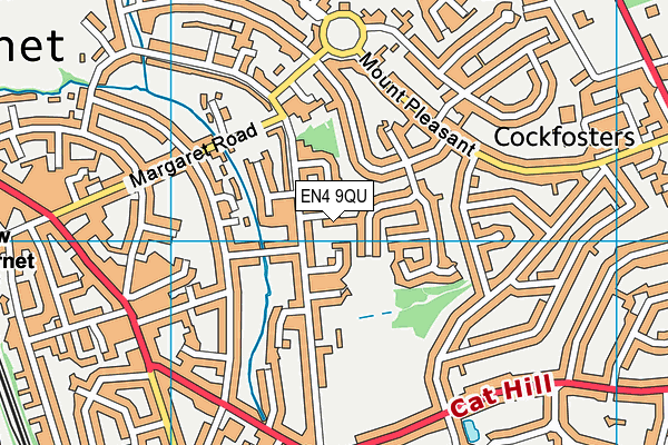 EN4 9QU map - OS VectorMap District (Ordnance Survey)