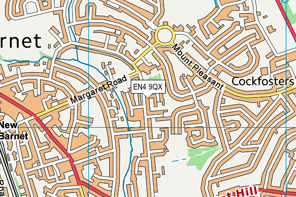 EN4 9QX map - OS VectorMap District (Ordnance Survey)