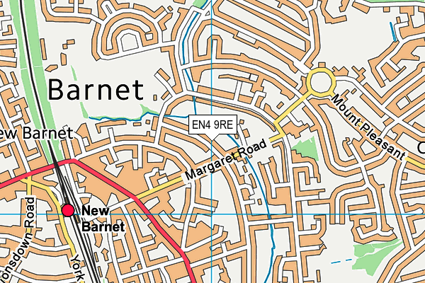EN4 9RE map - OS VectorMap District (Ordnance Survey)