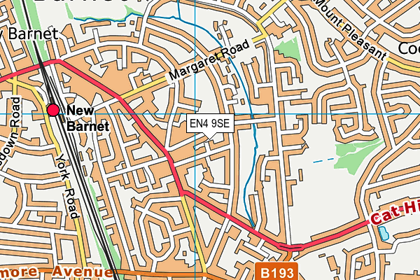 EN4 9SE map - OS VectorMap District (Ordnance Survey)