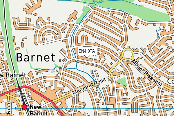 EN4 9TA map - OS VectorMap District (Ordnance Survey)