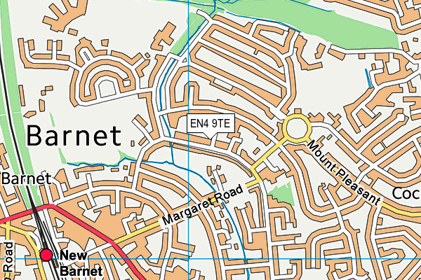 EN4 9TE map - OS VectorMap District (Ordnance Survey)