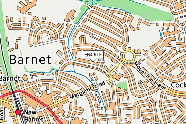 EN4 9TF map - OS VectorMap District (Ordnance Survey)