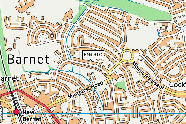 EN4 9TG map - OS VectorMap District (Ordnance Survey)