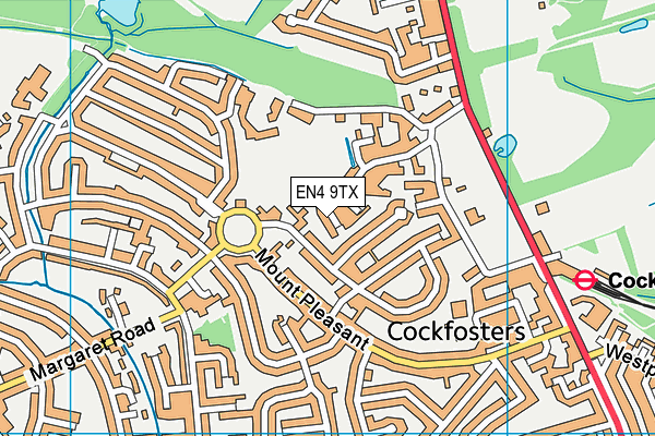 EN4 9TX map - OS VectorMap District (Ordnance Survey)