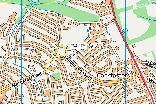 EN4 9TY map - OS VectorMap District (Ordnance Survey)