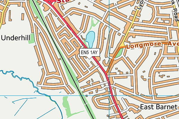 EN5 1AY map - OS VectorMap District (Ordnance Survey)