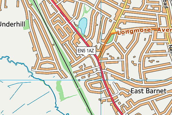 EN5 1AZ map - OS VectorMap District (Ordnance Survey)
