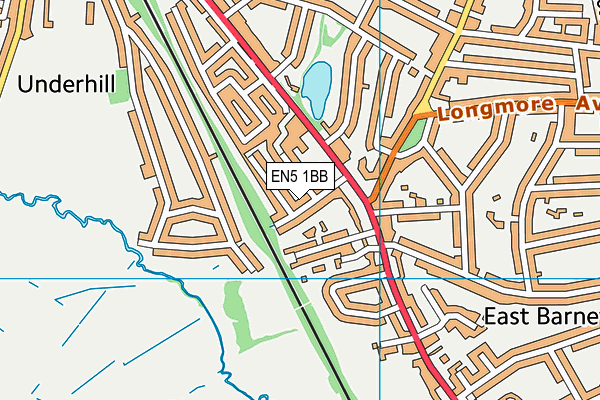 EN5 1BB map - OS VectorMap District (Ordnance Survey)