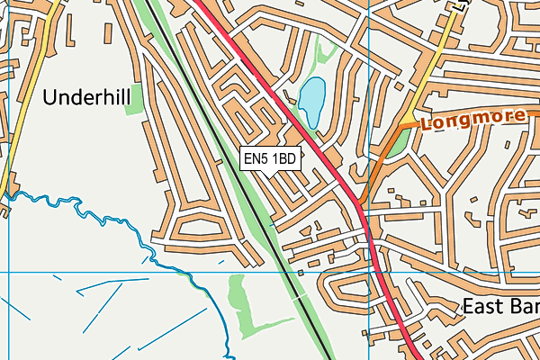 EN5 1BD map - OS VectorMap District (Ordnance Survey)