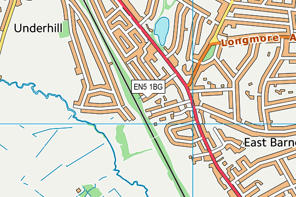 EN5 1BG map - OS VectorMap District (Ordnance Survey)