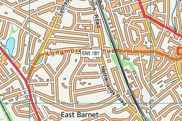 EN5 1BY map - OS VectorMap District (Ordnance Survey)