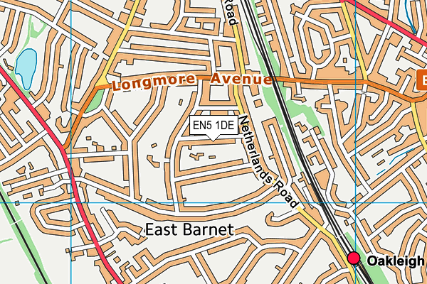 EN5 1DE map - OS VectorMap District (Ordnance Survey)