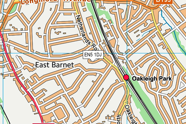 EN5 1DJ map - OS VectorMap District (Ordnance Survey)