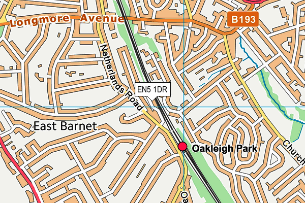 EN5 1DR map - OS VectorMap District (Ordnance Survey)