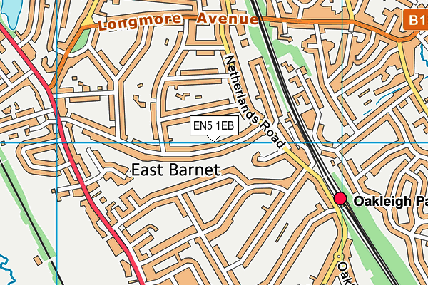 EN5 1EB map - OS VectorMap District (Ordnance Survey)