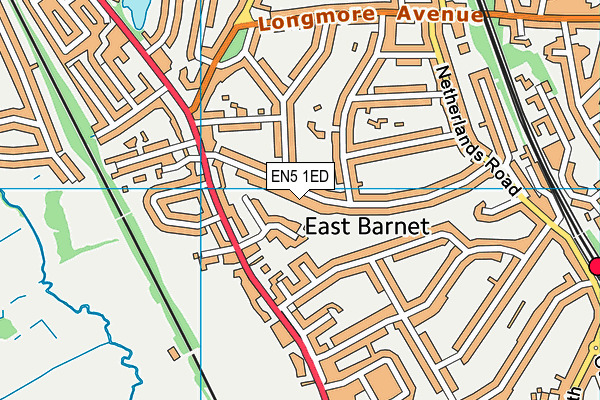 EN5 1ED map - OS VectorMap District (Ordnance Survey)