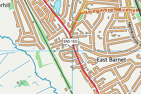 EN5 1EG map - OS VectorMap District (Ordnance Survey)