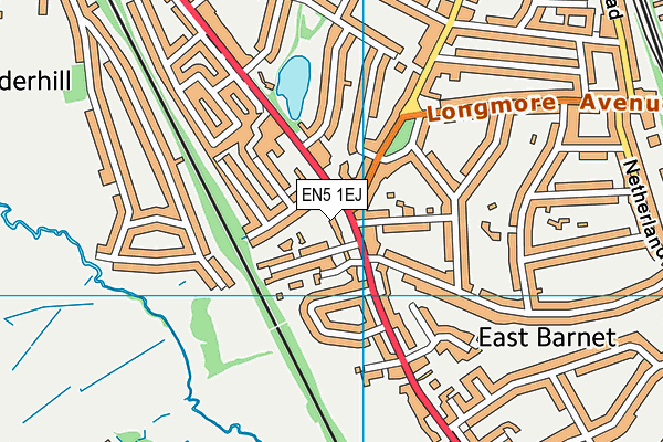 EN5 1EJ map - OS VectorMap District (Ordnance Survey)