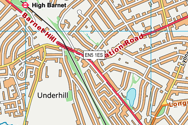 EN5 1ES map - OS VectorMap District (Ordnance Survey)