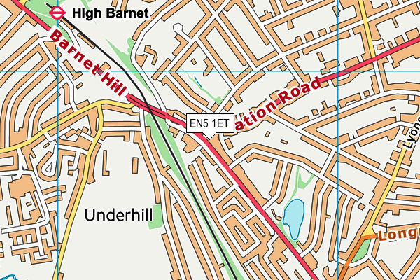 EN5 1ET map - OS VectorMap District (Ordnance Survey)