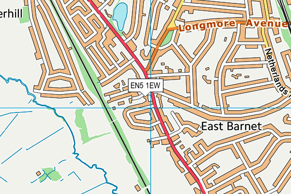 EN5 1EW map - OS VectorMap District (Ordnance Survey)