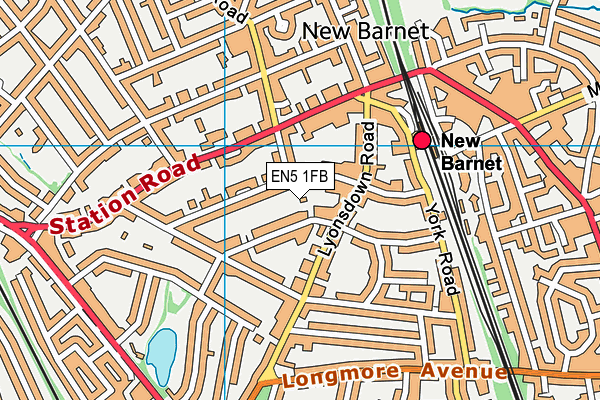 EN5 1FB map - OS VectorMap District (Ordnance Survey)