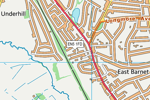 EN5 1FD map - OS VectorMap District (Ordnance Survey)