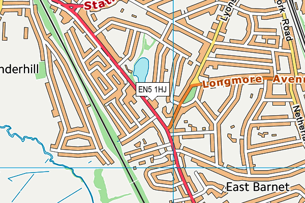 EN5 1HJ map - OS VectorMap District (Ordnance Survey)