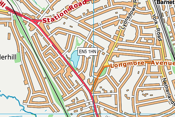 EN5 1HN map - OS VectorMap District (Ordnance Survey)