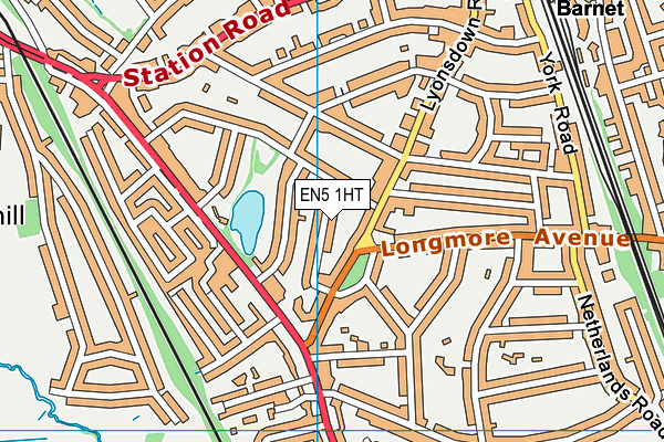 EN5 1HT map - OS VectorMap District (Ordnance Survey)