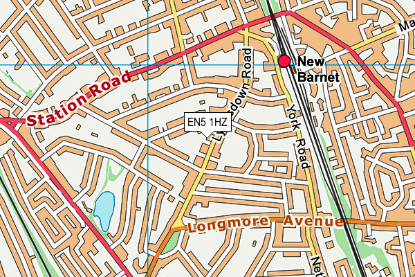 EN5 1HZ map - OS VectorMap District (Ordnance Survey)